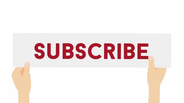Subscribe - hands holding sign