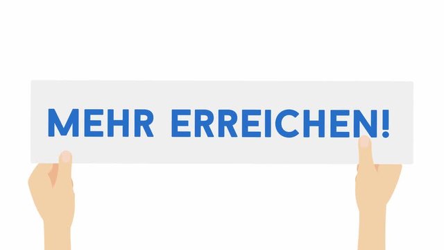 Mehr erreichen - H&auml;nde mit Plakat 4K