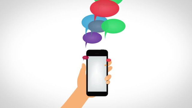 smartphone with speech bubbles - marketing app communication