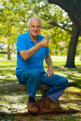 Naklejka na ściany i meble Elderly man outdoor
