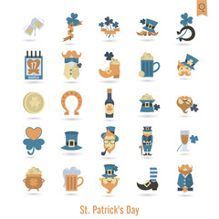 Saint Patricks Day Isolated Icon Set