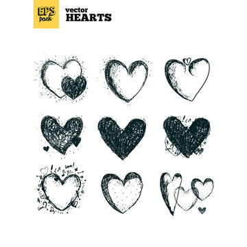 Collection pack of vector hearts
