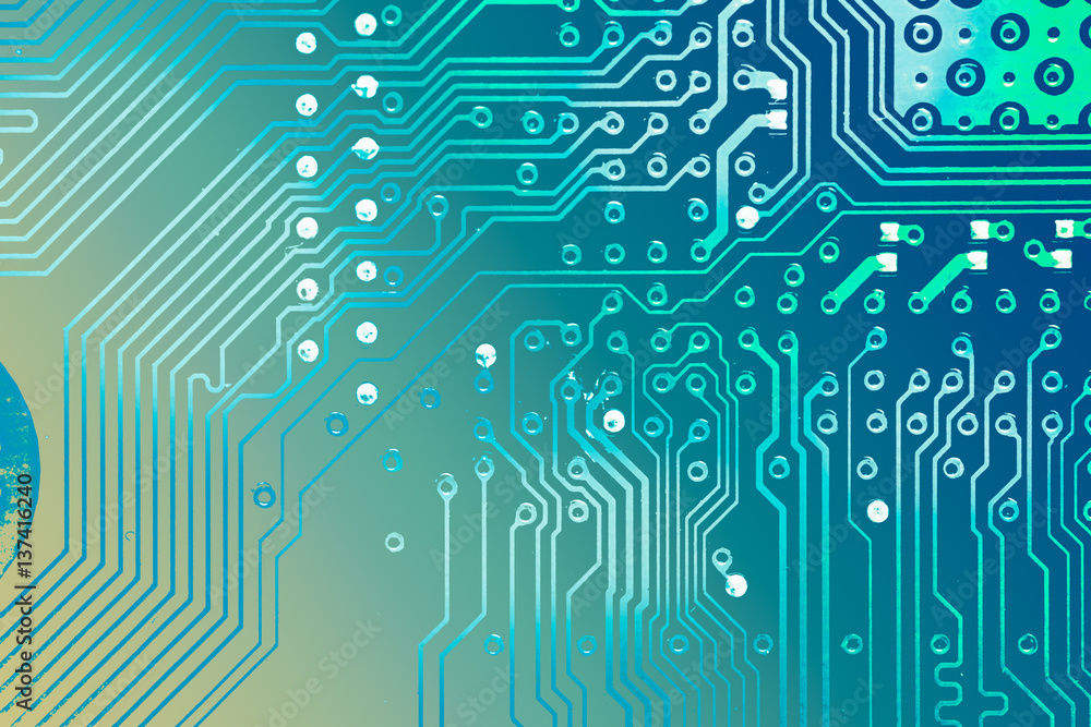 Poster circuit board. electronic computer hardware technology. motherboard digital chip. tech science backg