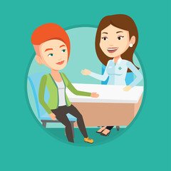 Fototapeta premium Doctor consulting female patient in office.