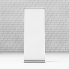 Blank Roll Up Banner. 3D rendering