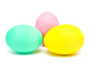 Colorful handmade decorated easter eggs