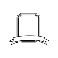 silhouette rectangle rounded decorative heraldic frame design vector illustration