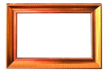 Beautiful bronze frame isolated on white background.