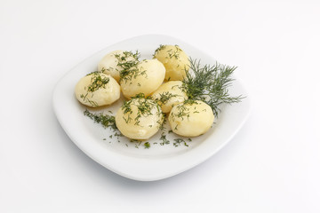Boiled potatoes with dill