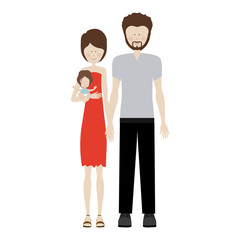 people couple with their children icon, vector illustration image