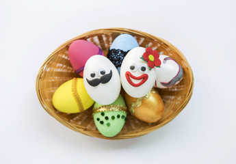 Funny Easter egg design his and her Easter egg on basket