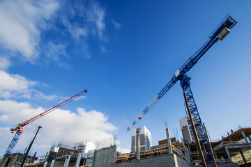 The construction of a new residential district of the city