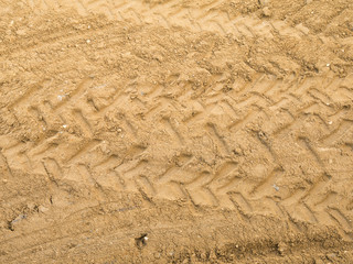Wheel track on ground
