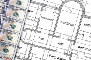Dollars in the construction drawing