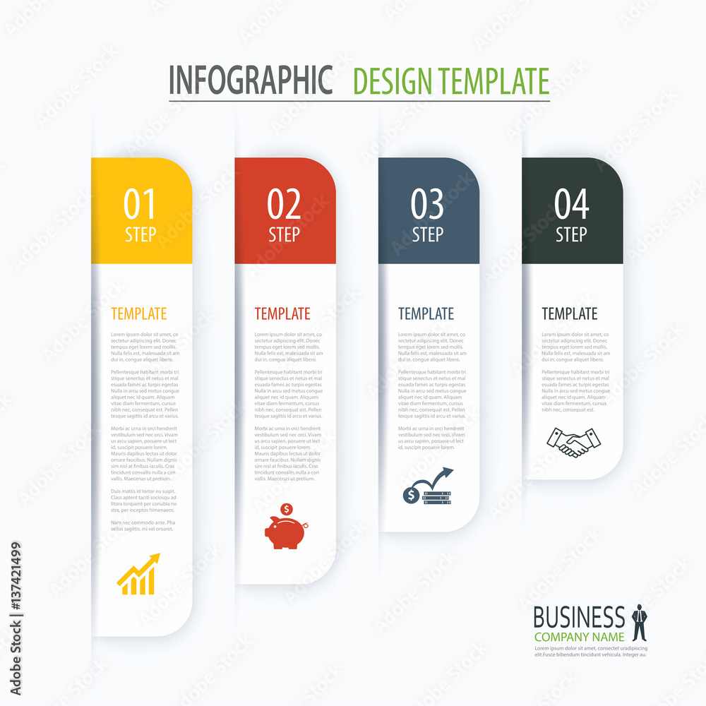 Poster modern tab index infographic options template with paper sheets. step business growth. vector elemen