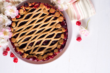 Homemade cherry pie