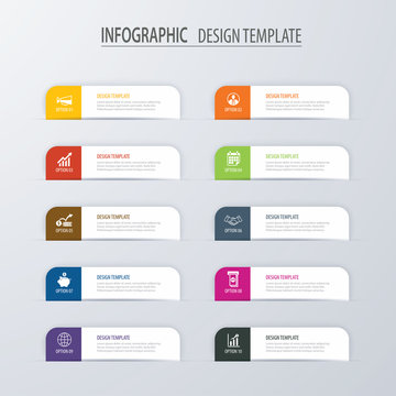 Modern tab index infographic options template with paper sheets. Vector element can be used for web design and workflow layout.