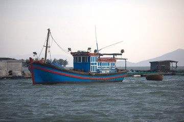 Naklejka premium Marine boats. Vietnam