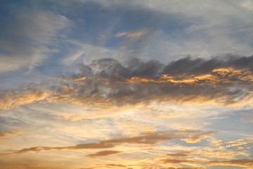 sky in sunset  and motion cloud, beautiful colorful evening nature  space for add text