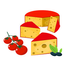 Cheese icons on white background