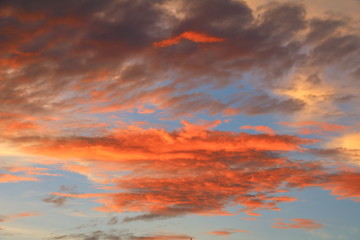 sky in sunset  and motion cloud, beautiful colorful evening nature  space for add text