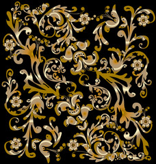 brown curled ornament isolated on black background