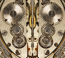 clockwork mix old mechanical watch, high resolution and detail
