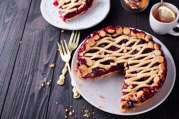 Homemade cherry pie