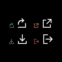 Set of arrows buttons. Mockup for web navigation site. Vector illustration