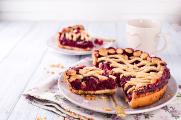 Homemade cherry pie