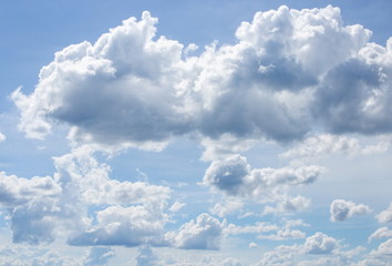blue sky with big white cloud, and motion raincloud in nature for background beautiful