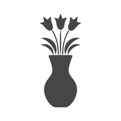 Bouquet of flowers in a vase, Flat design