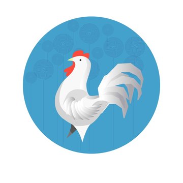 Chinese zodiac sign Rooster vector horoscope icon or symbol