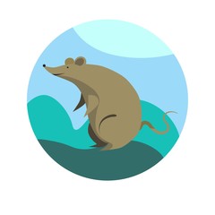 Chinese zodiac sign Rat vector horoscope icon or symbol