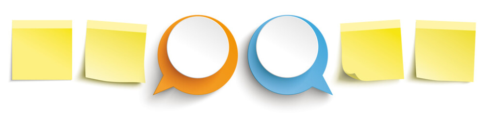 Yellow Sticks Header 2 Speech Bubbles