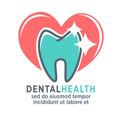 Tooth vector logo template for dentistry or dental clinic