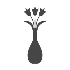 Flower in vase icon - vector Illustration