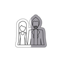 people couple together icon image, vector illustration