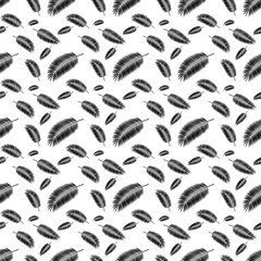 Palm Leaf Seamless Pattern Background Vector Illustration
