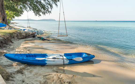 Kayak park on the beach