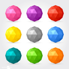 3d vector low poly spherical ball