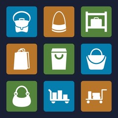 Set of 9 handbag filled icons