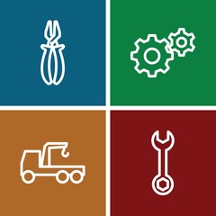 Set of 4 Construction outline icons