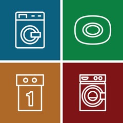 Set of 4 washing outline icons