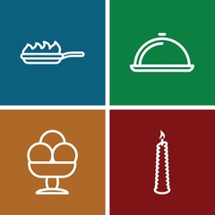 Set of 4 Restaurant outline icons
