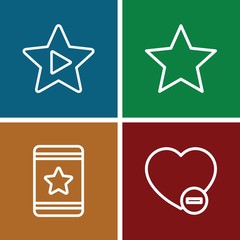 Set of 4 favorite outline icons