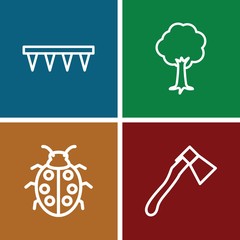 Set of 4 Gardening outline icons