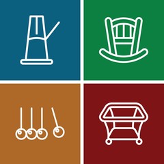 Set of 4 cradle outline icons