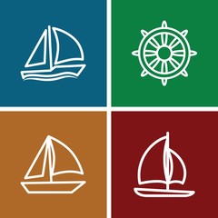 Set of 4 sail outline icons