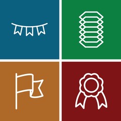 Set of 4 banner outline icons